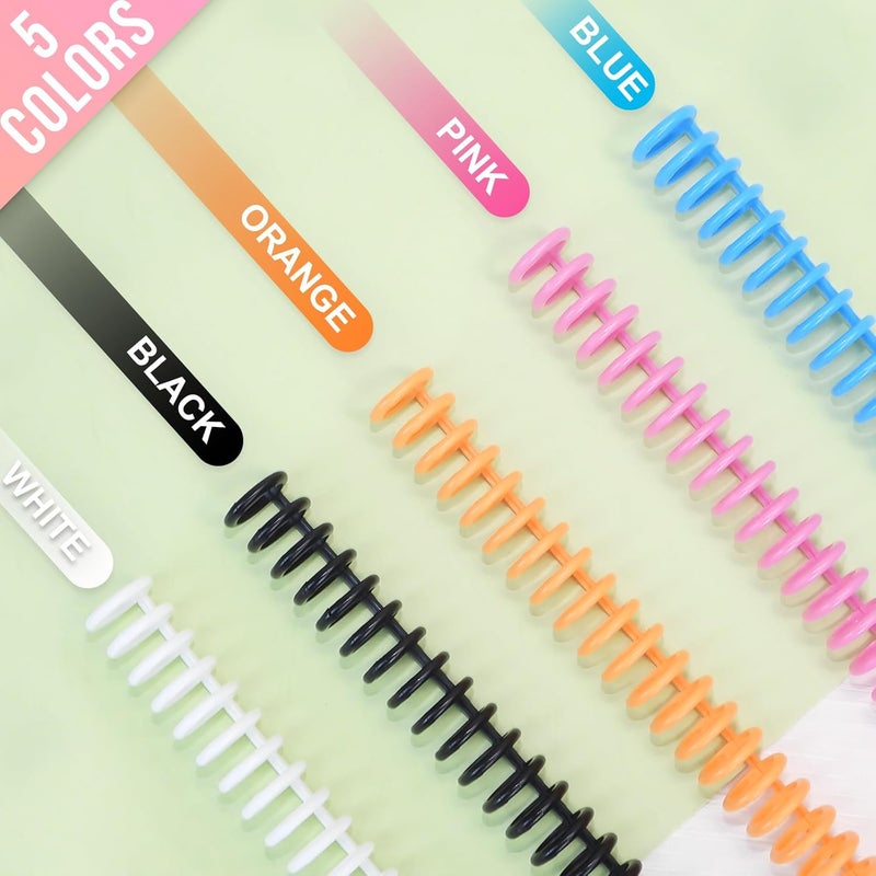 RAYSON Click Binding Spines, 34-Hole Click Binding Ring for A4 and U.S. Letter Size Paper, Multi-Color, 1/2" Diameter, 3:1 Pitch, Binds Up to 90 Sheets, 30 Pack - Image 4